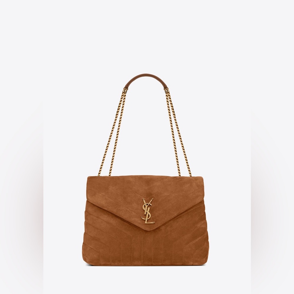 YSL Saint Laurent Loulou Dupe quilted suede handbag